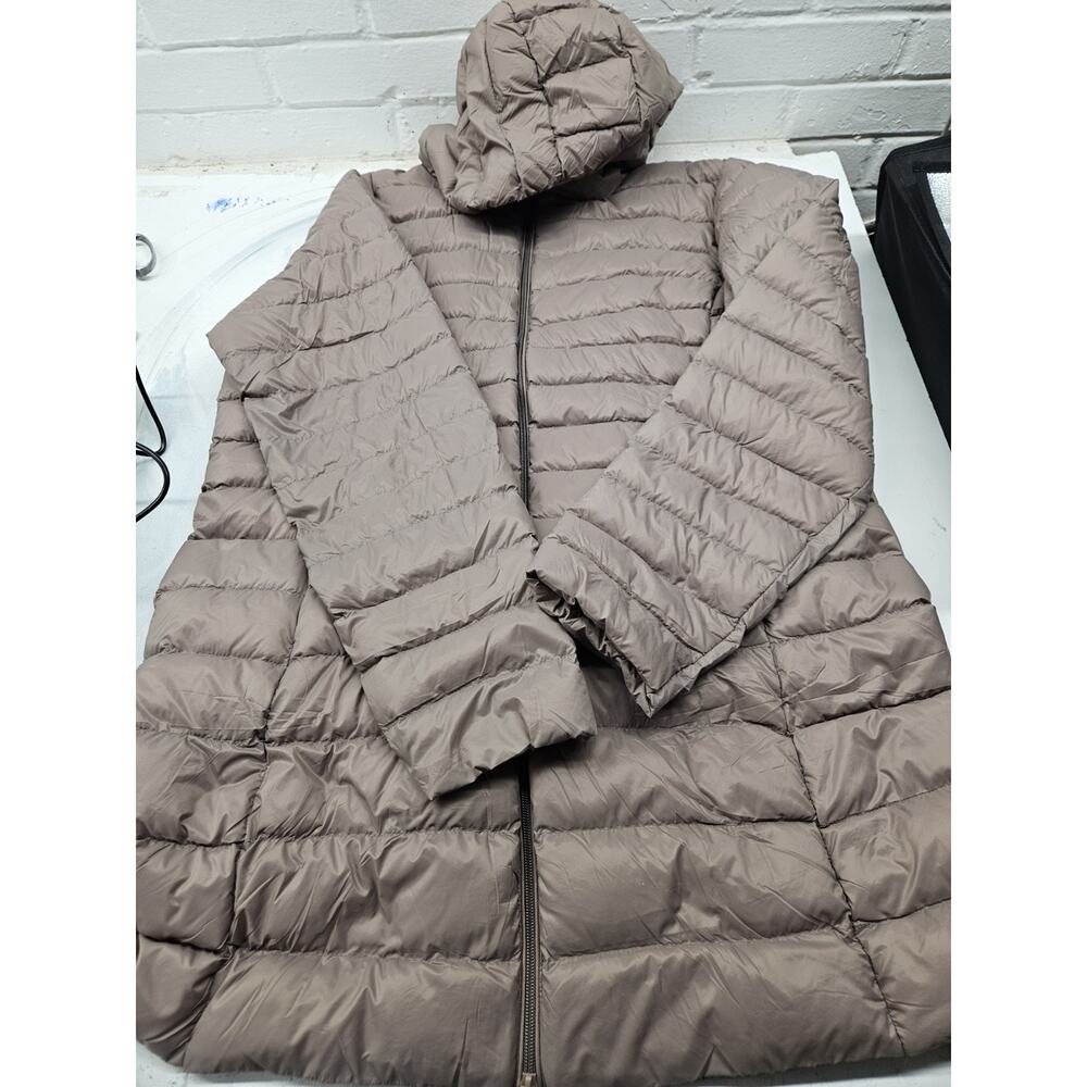 Lightweight Brown Hooded Puffer Jacket XL By Obosoyo